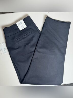 Croft & Barrow Effortless Stretch Pants Black Size 16 Short NWT Work Career